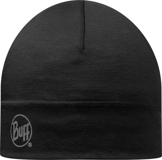 Buff - muts - merino wol 1 laag - zwart