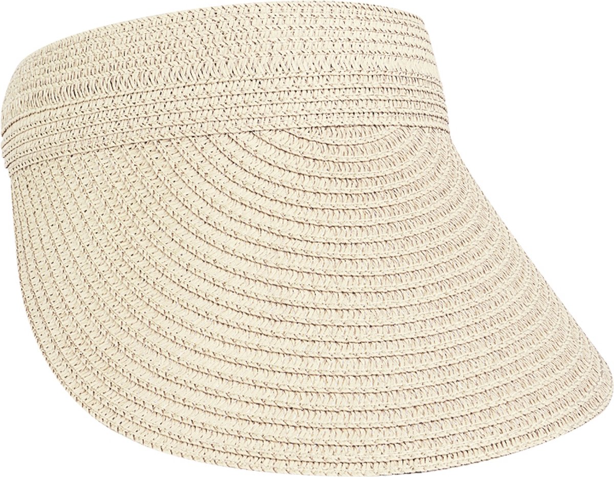 Fashion Favorite - zonneklep -  Gevlochten Stro Crème - wit