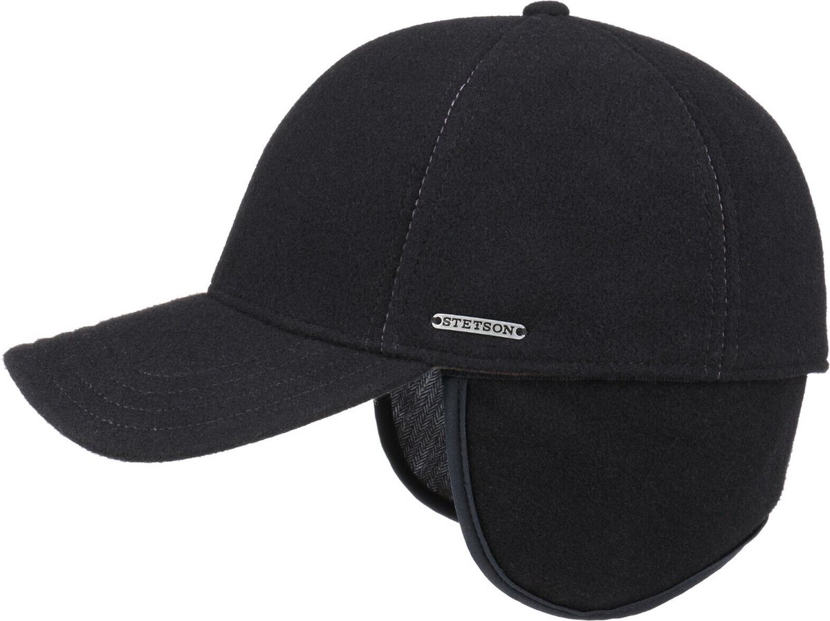 Stetson wollen cashmere voorgevormde baseball cap met oorflappen