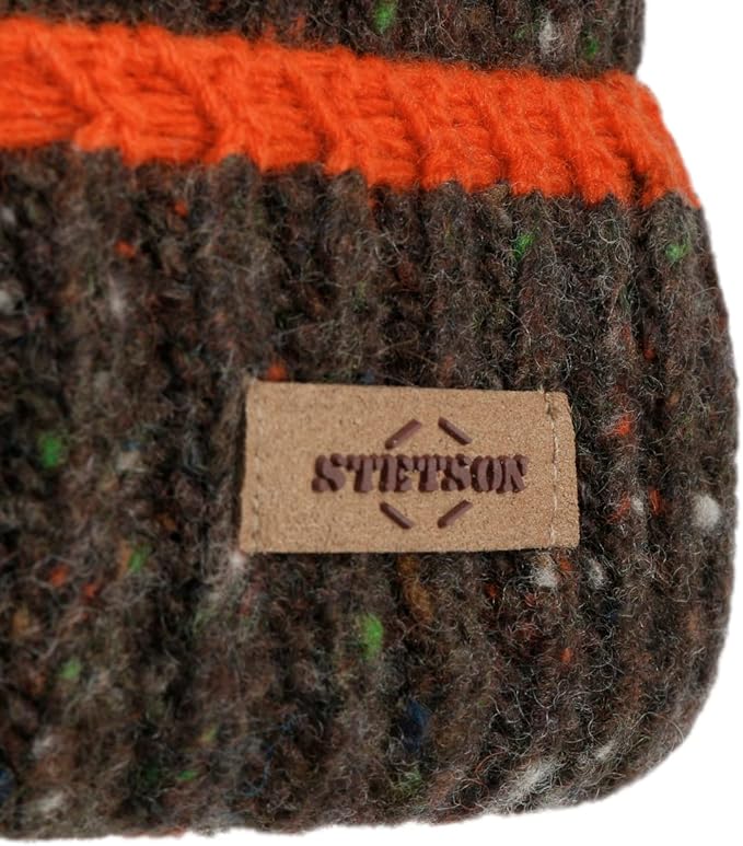 Stetson - beanie - muts - Deer met Klep bruin - oranje